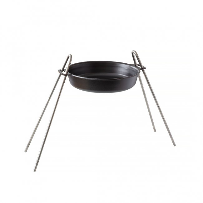 Pakke med stegepande/tærteform 24 cm og bålstativ