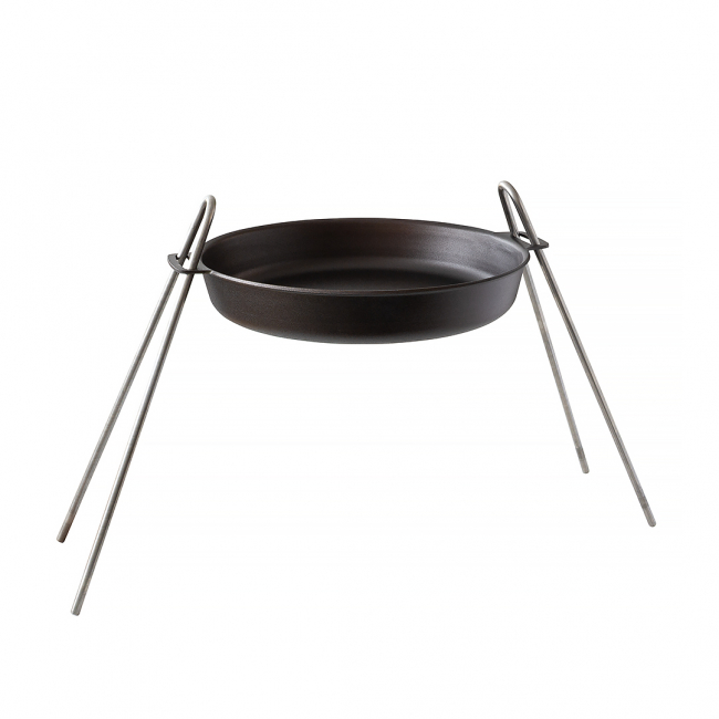 Pakke med stegepande/tærteform 30 cm og bålstativ