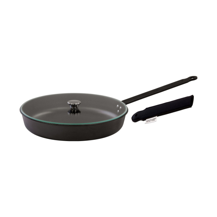 Stegepande 28 cm med glaslåg og håndtagsbeskyttelse i gruppen hos Kockums Jernverk AB (SET0043)